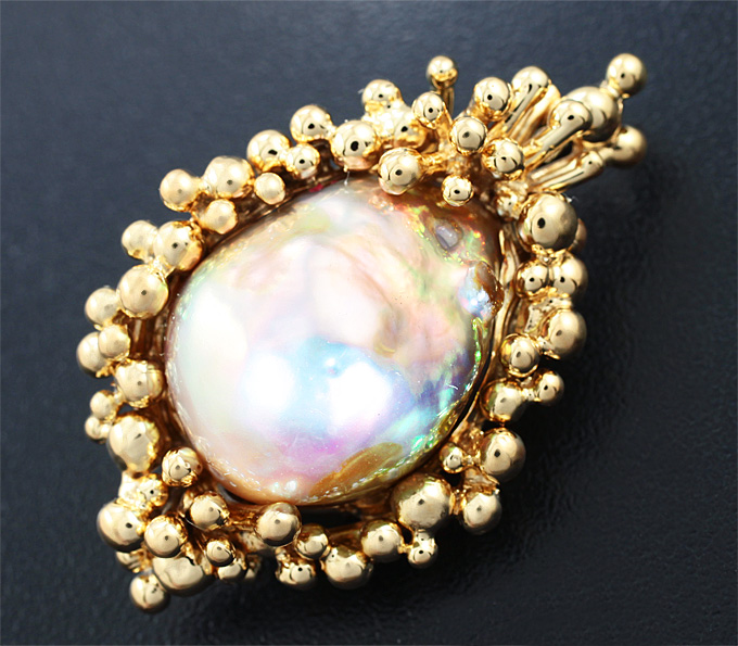 Золото Кулон с цветной жемчужиной Kasumi