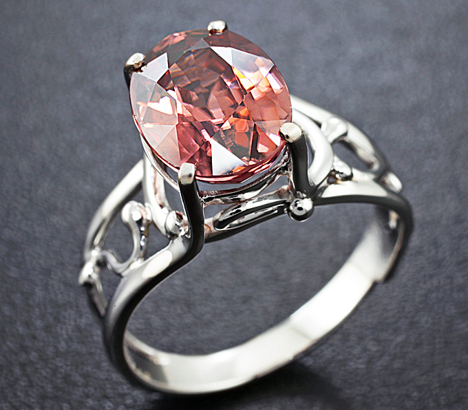 Золото Кольцо c цирконом падпараджа