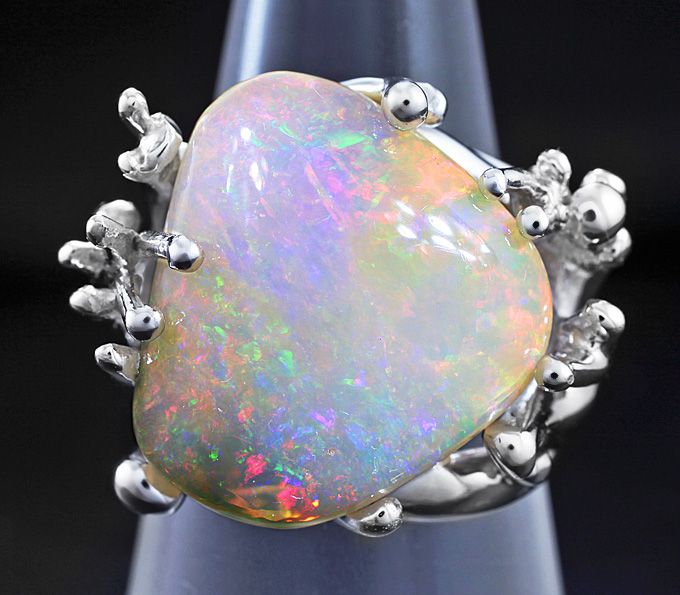 Серебро 925 Кольцо c крупным эфиопским опалом