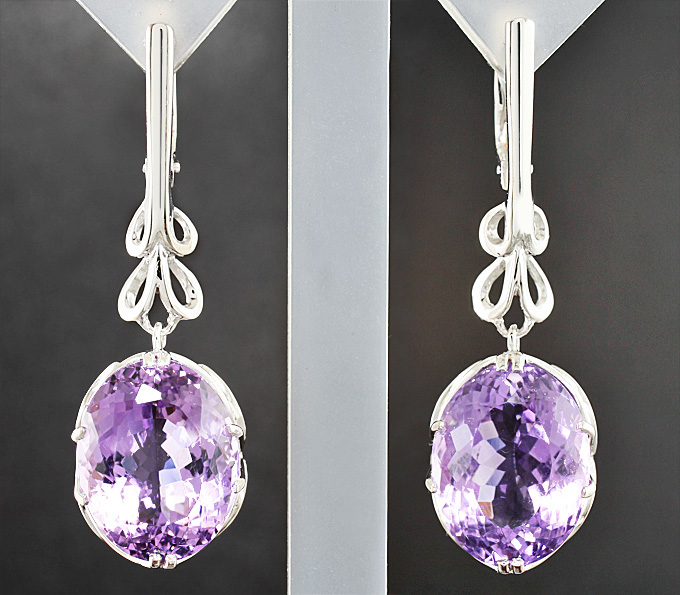 Золото Серьги с аметистами