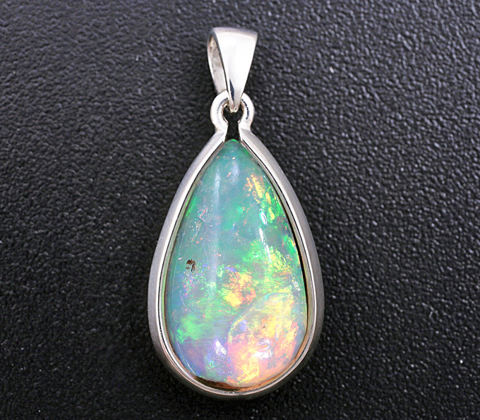 Серебро 925 Кулон с кристаллическим Welo опалом