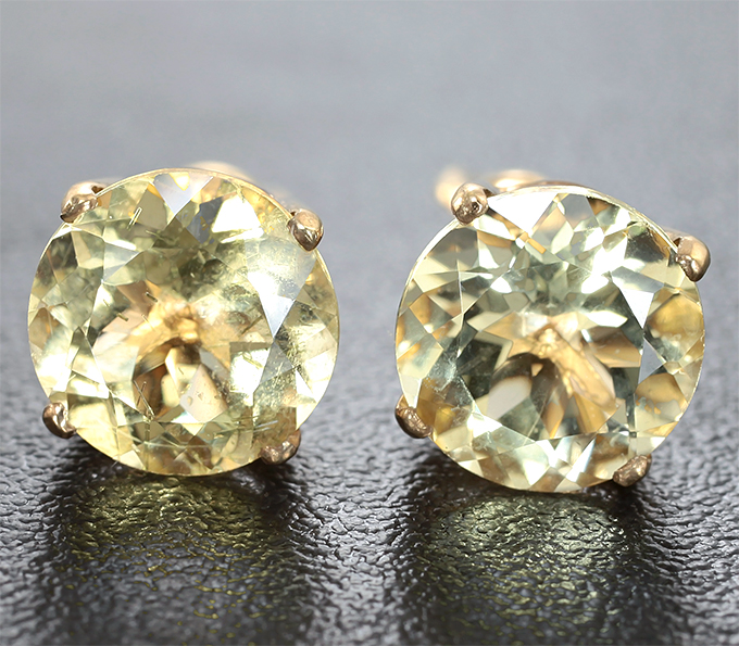 Золото Пусеты с гелиодорами