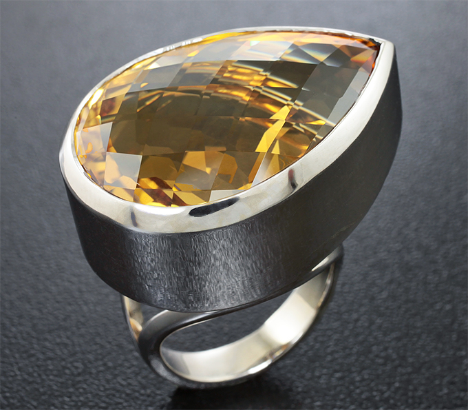 Серебро 925 Кольцо c цитрином