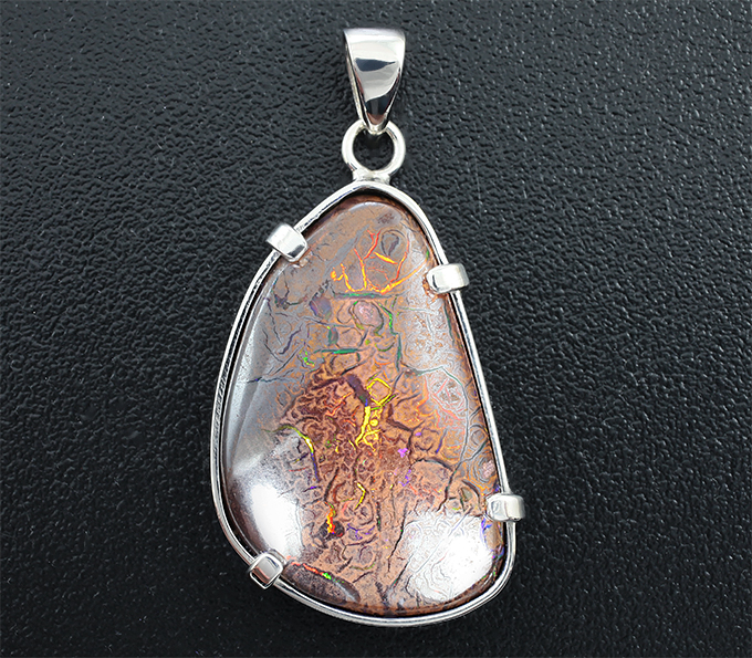 Серебро 925 Кулон с крупным австралийским болдер опалом
