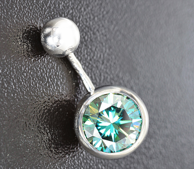 Золото Украшение для пирсинга с муассанитом