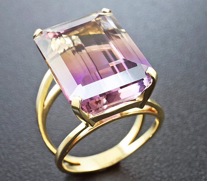Золото Кольцо с аметрином