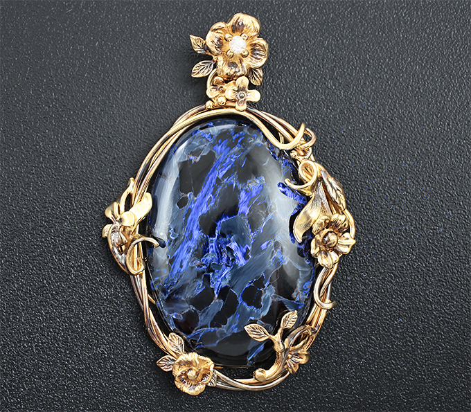 Серебро 925 Кулон с петерситом и бесцветным цирконом