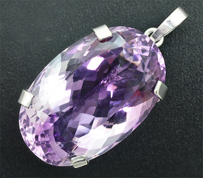 Серебро 925 Кулон с крупным аметистом