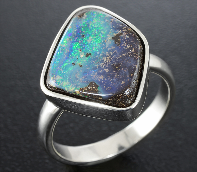 Серебро 925 Кольцо c австралийскм болдер опалом