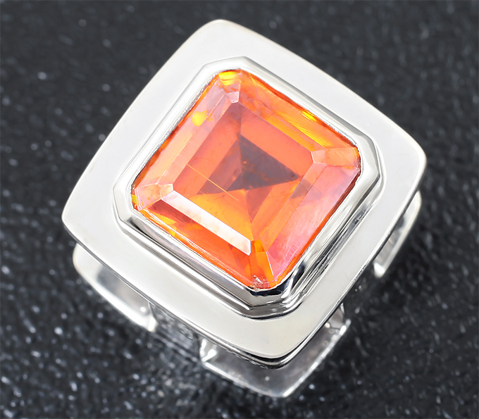 Серебро 925 Кулон с ярко-оранжевым цинкитом