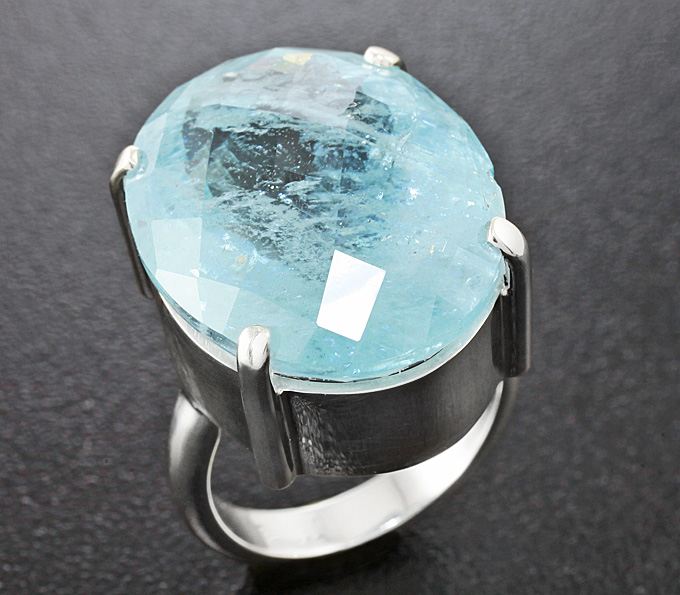 Серебро 925 Кольцо c аквамарином