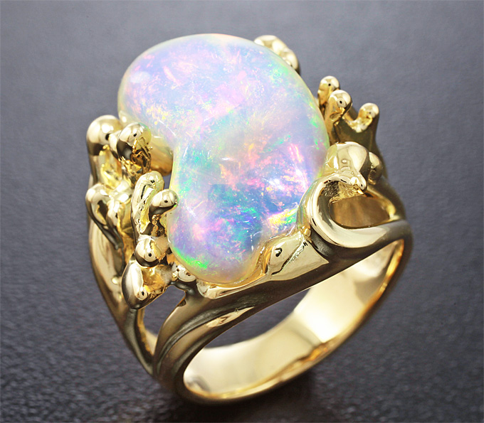 Золото Кольцо с эфиопским опалом