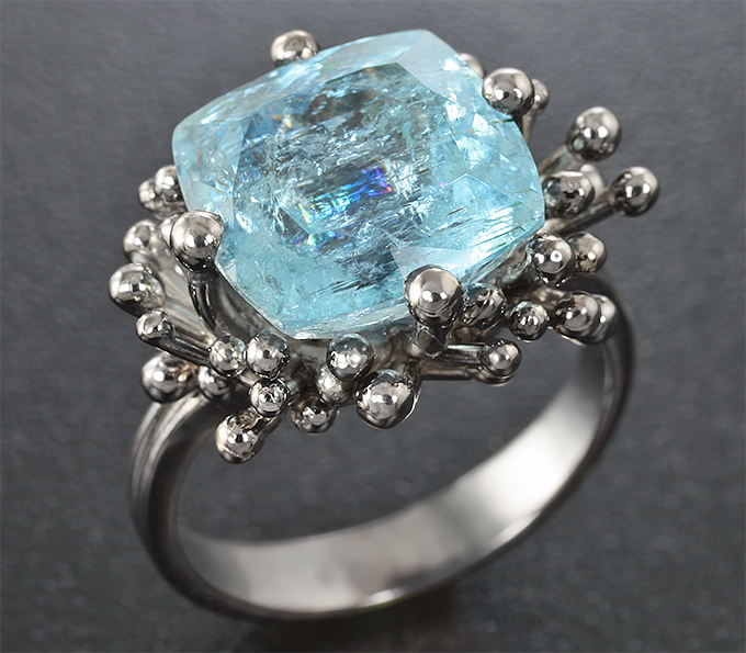 Серебро 925 Кольцо c аквамарином