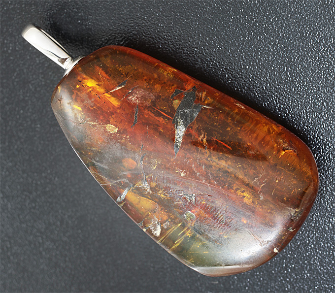 Серебро 925 Кулон с ископаемым доминиканским янтарем