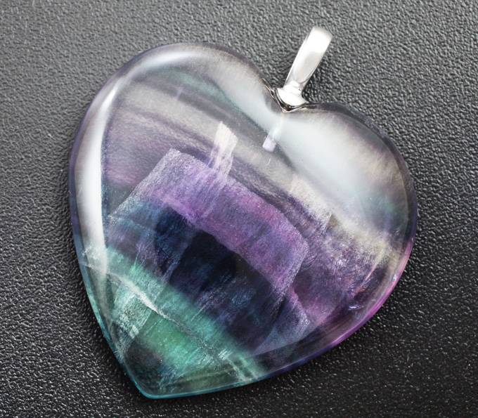 Серебро 925 Кулон с крупным флюоритом