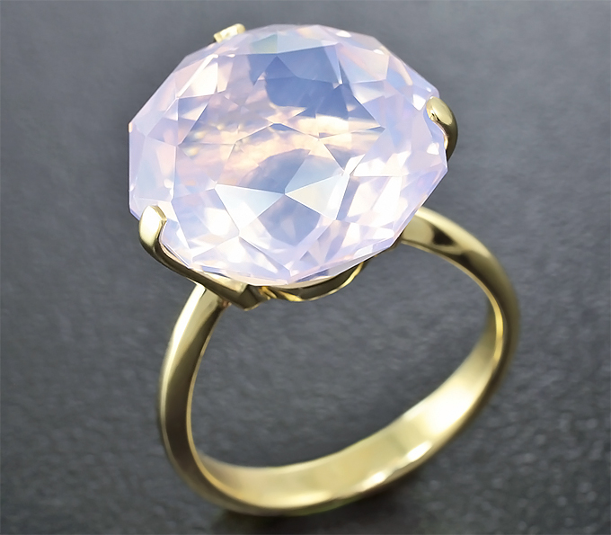 Золото Кольцо с лавандовым аметистом