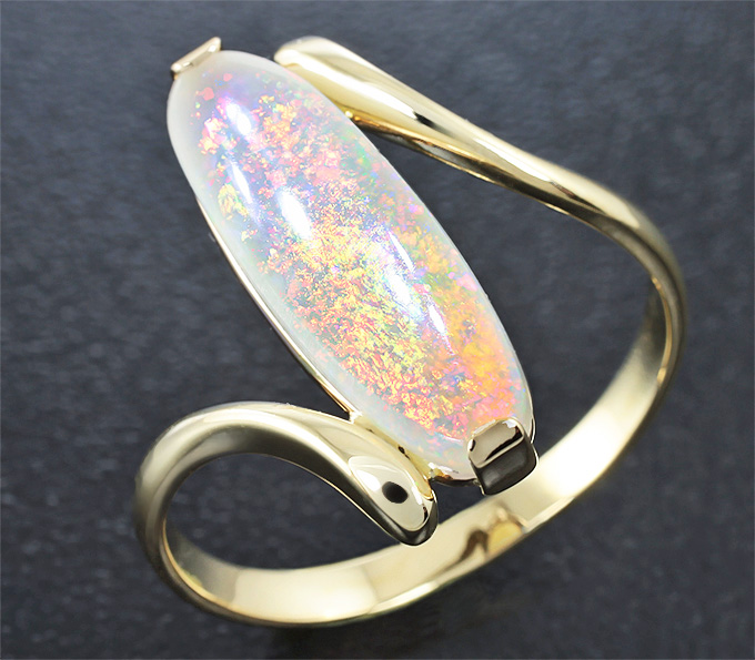 Золото Кольцо с австралийским solid опалом