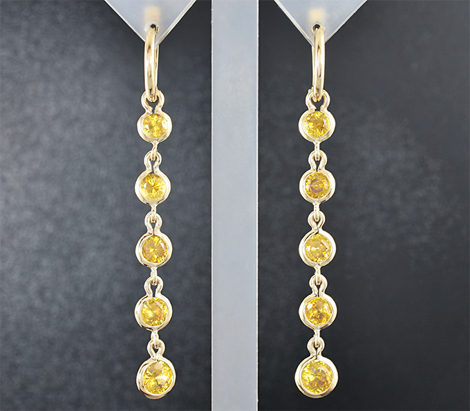 Золото Серьги со сфенами