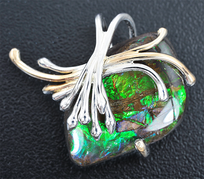 Серебро 925 Кулон с аммолитом аммонита