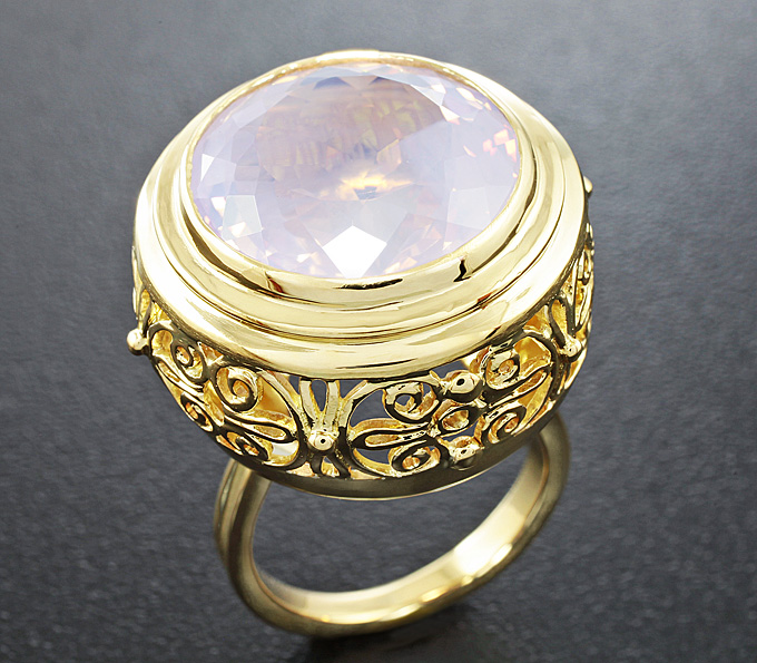 Золото Кольцо с лавандовым аметистом