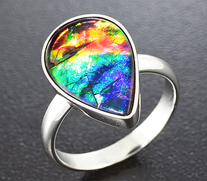 Серебро 925 Кольцо c аммолитом аммонита