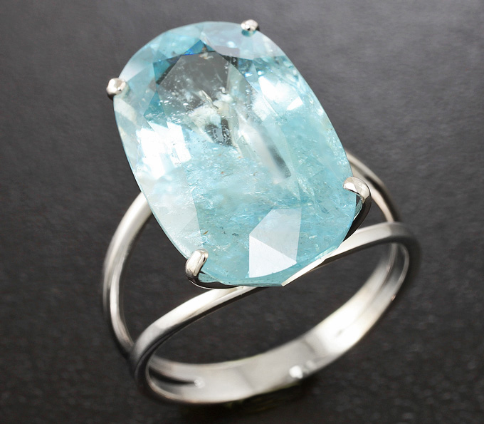 Серебро 925 Кольцо c аквамарином