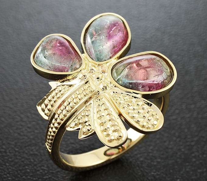 Золото Кольцо с турмалинами