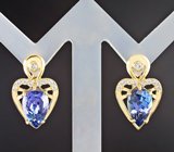 Серьги с танзанитами и дейкосапфирами
