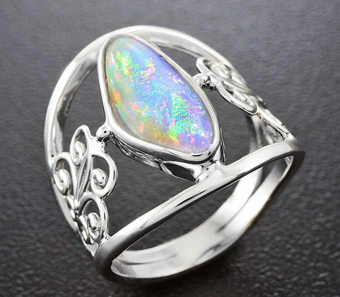 Серебро 925 Кольцо c австралийским solid опалом