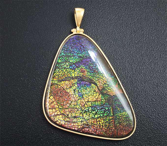 Серебро 925 Кулон с аммолитом аммонита