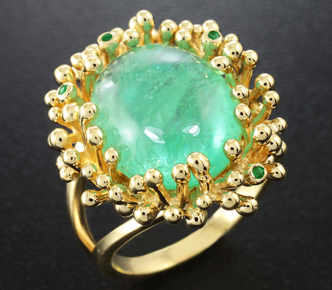 Золото Кольцо с изумрудами