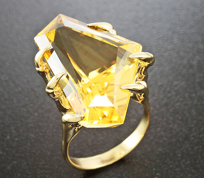 Золото Кольцо с цитрином авторской огранки