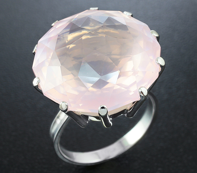 Серебро 925 Кольцо c розовым кварцем