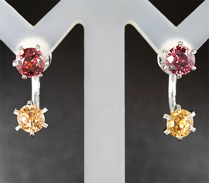 Золото Серьги с цирконами