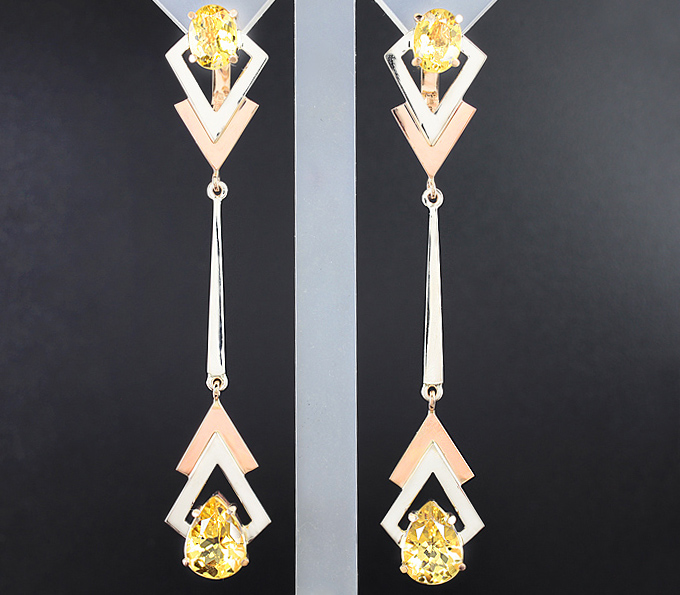 Золото Серьги с гелиодорами