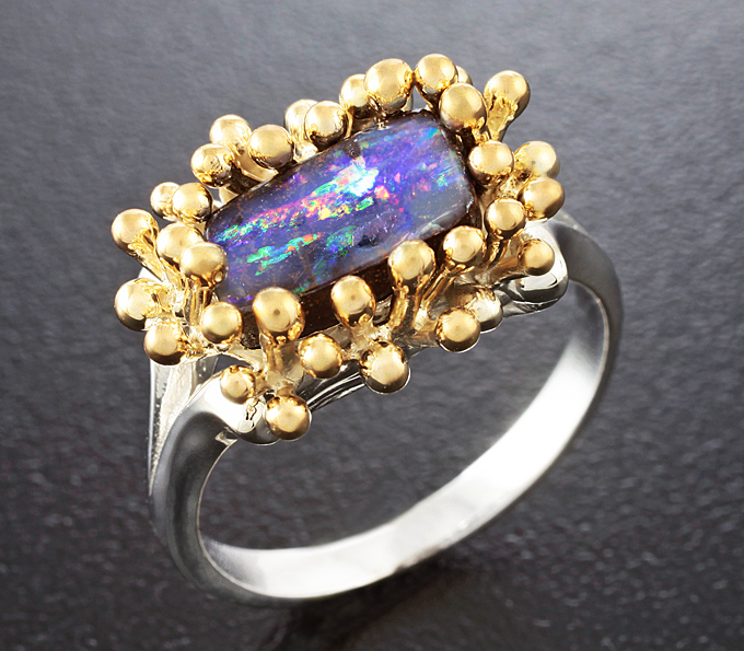 Серебро 925 Кольцо с австралийским болдер опалом