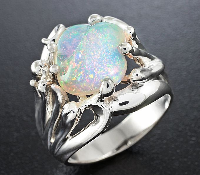 Серебро 925 Кольцо с эфиопским опалом
