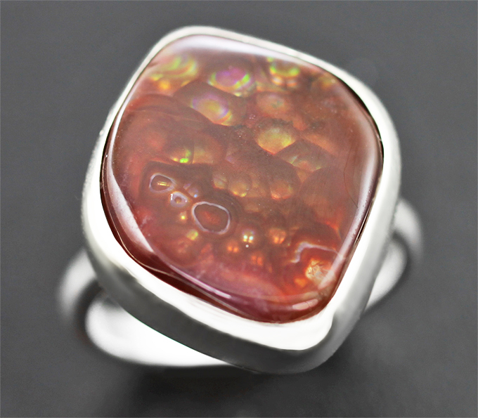 Серебро 925 Кольцо с мексиканским огненным агатом