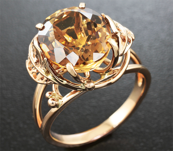 Золото Кольцо c империал топазом