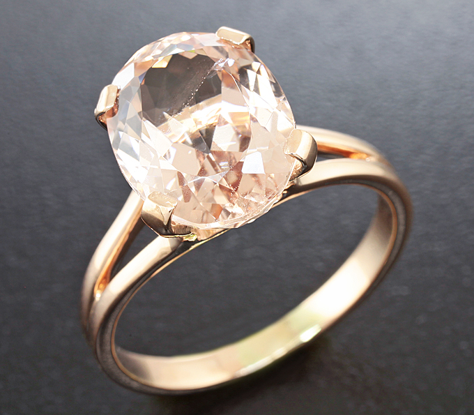 Золото Кольцо с морганитом