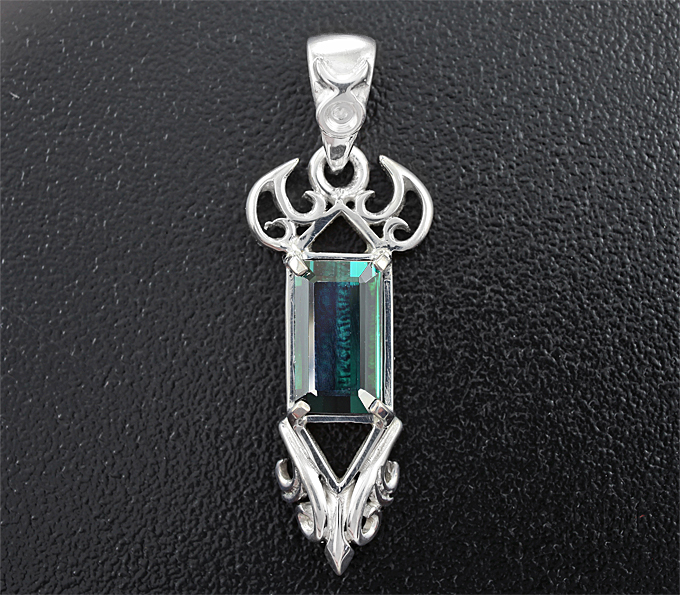 Серебро 925 Кулон с индиголит турмалином