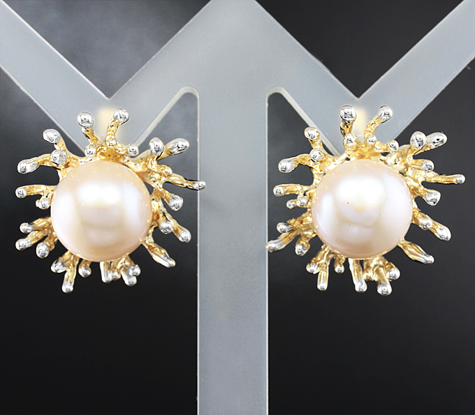 Золото Серьги с жемчугом