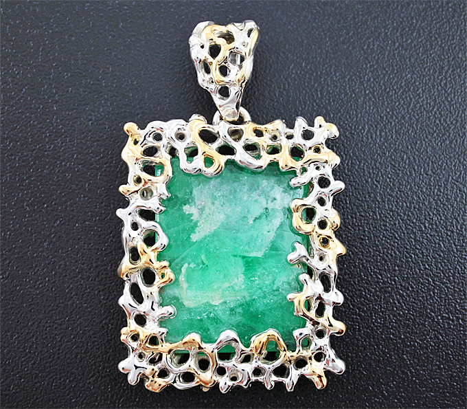 Серебро 925 Кулон с уральским изумрудом