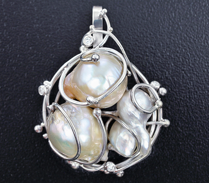 Серебро 925 Кулон с жемчугом Kasumi и Keshi
