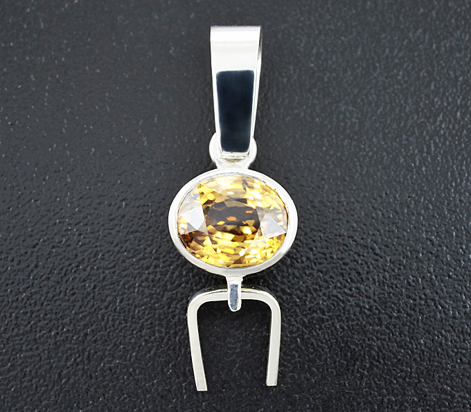 Серебро 925 Кулон с желтым цирконом