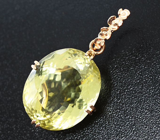 Золото Кулон с крупным цитрином