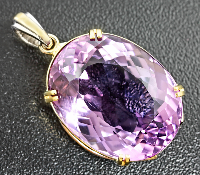 Золото Кулон с крупным аметистом