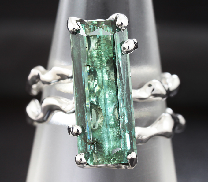 Серебро 925 Кольцо c индиголит турмалином