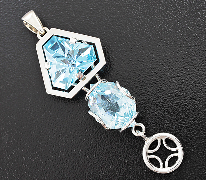 Серебро 925 Кулон с топазами авторской огранки
