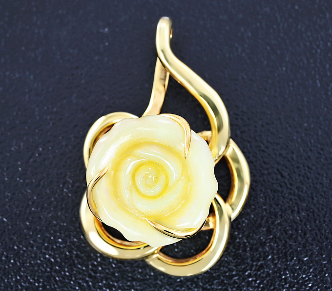 Серебро 925 Кулон с резным мексиканским опалом